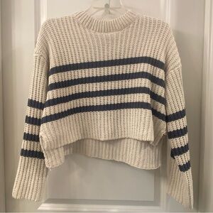 Pink Rose Cream and Navy Striped Sweater Size XS